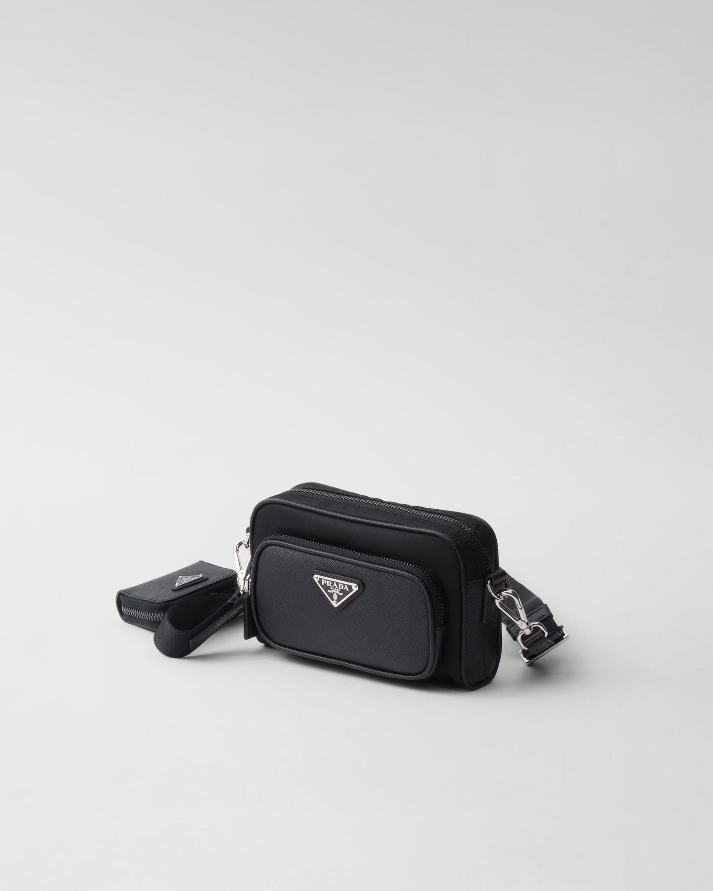 Sac porté épaule en Re-Nylon et cuir Saffiano