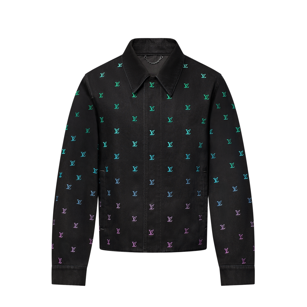 Blouson sportswear brodé LV Blason Gradient en denim