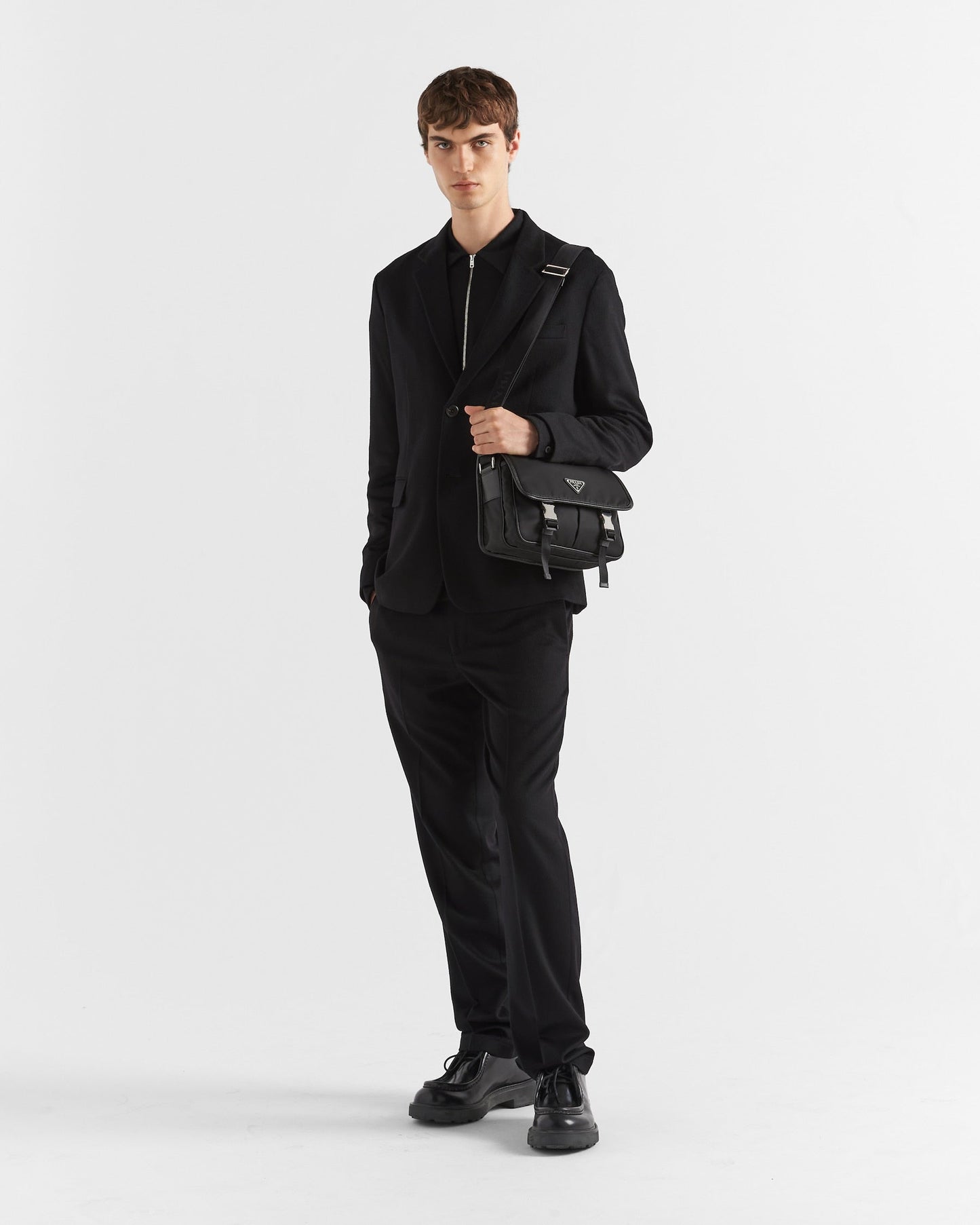 Sac porté épaule en Re-Nylon et cuir Saffiano