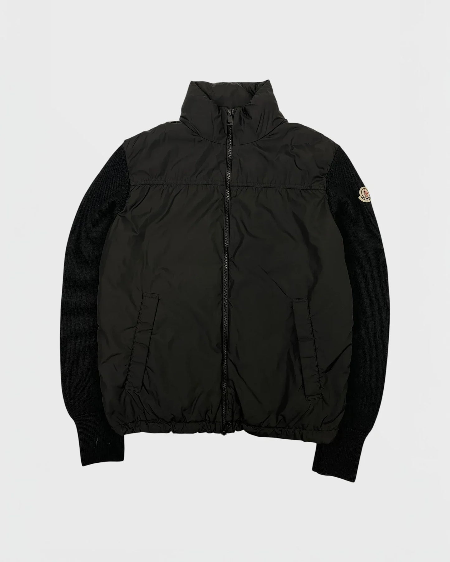 Moncler doudoune bi-matière cardigan