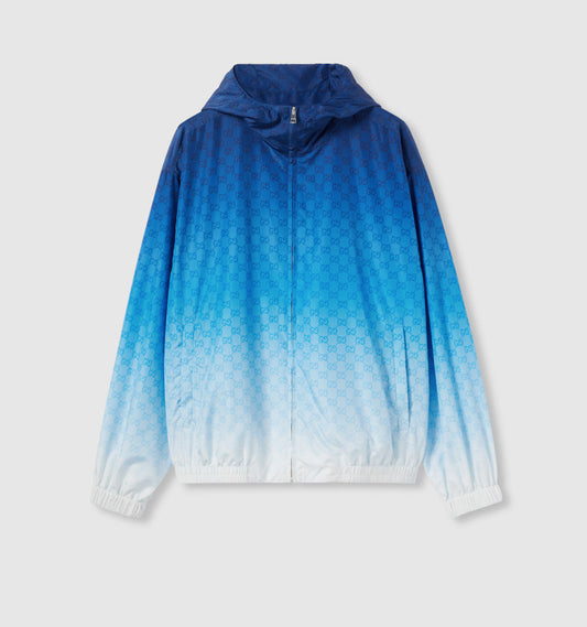 VESTE ZIPPÉE EN POPELINE DE JERSEY IMPRIMÉE