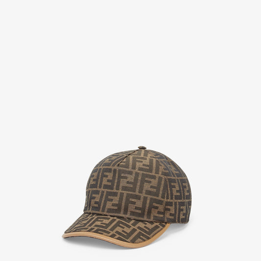 Casquette de baseball en tissu jacquard FF brun