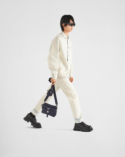 Sac porté épaule en Re-Nylon et cuir Saffiano