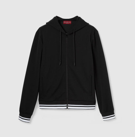 Veste zippée à capuche en jersey