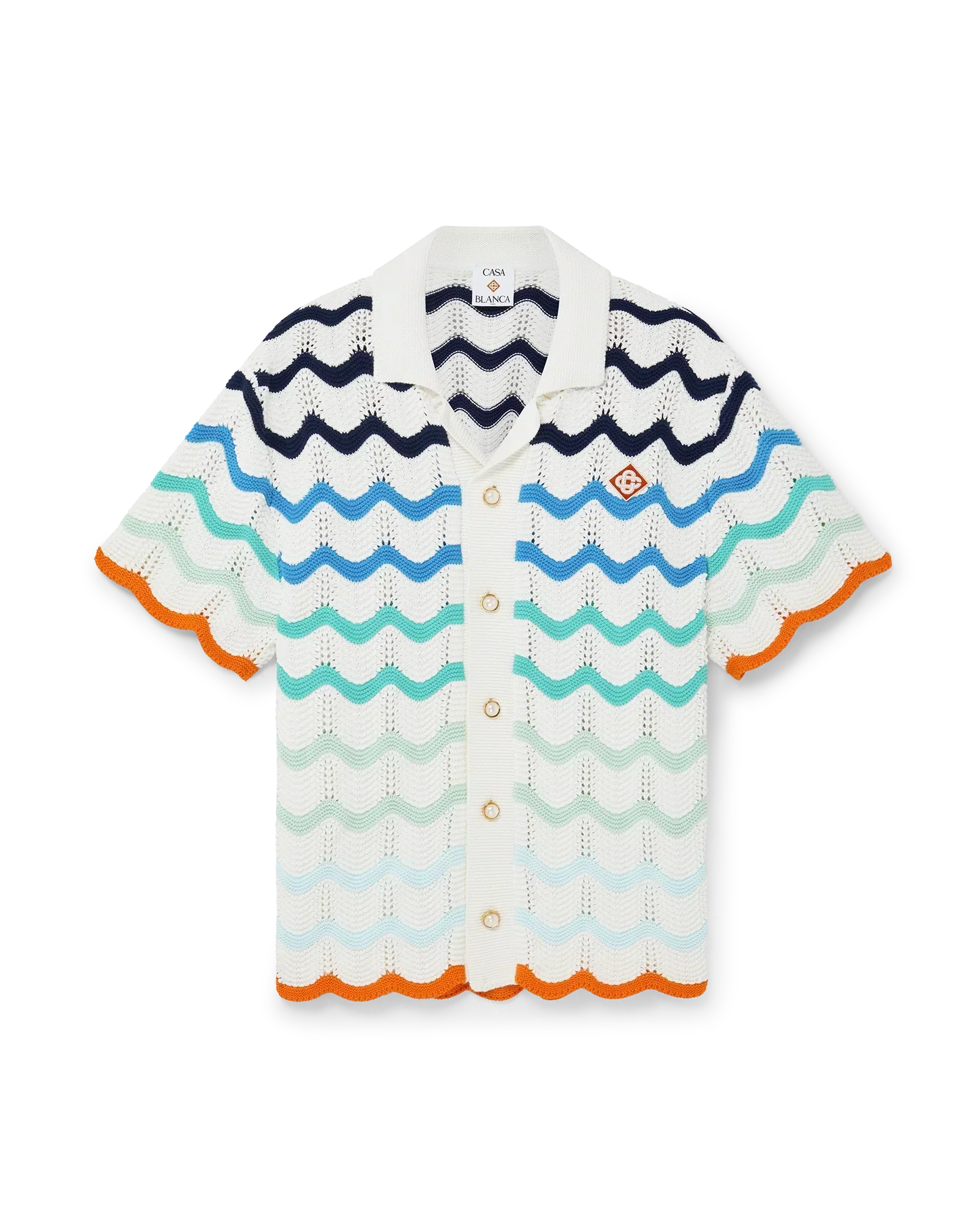 Gradient Wave Crochet Shirt